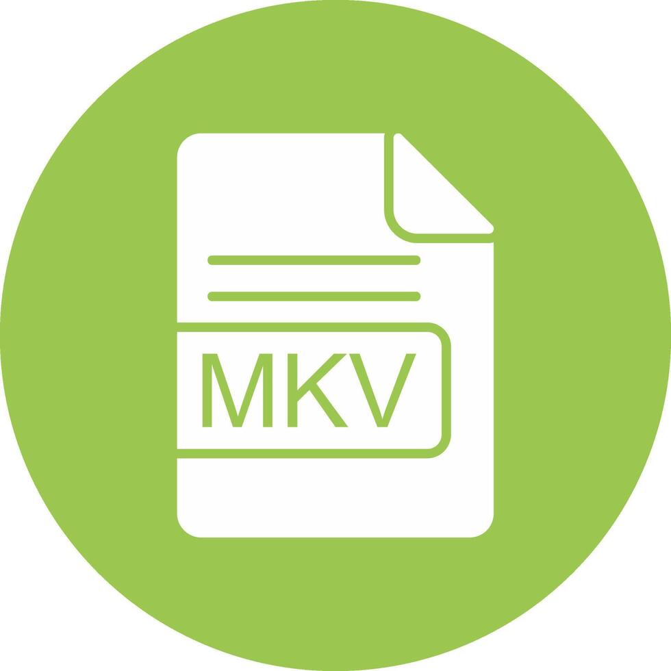 MKV File Format Glyph Multi Circle Icon vector
