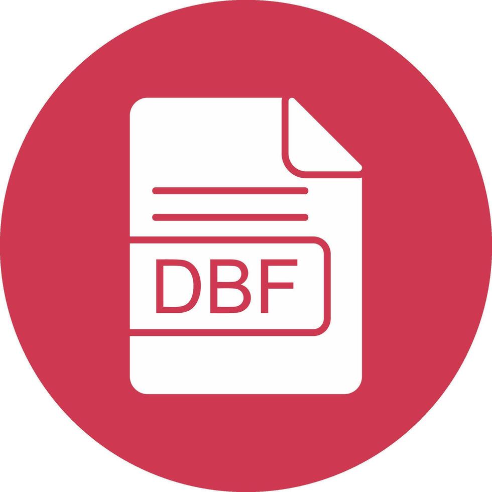 dbf archivo formato glifo multi circulo icono vector