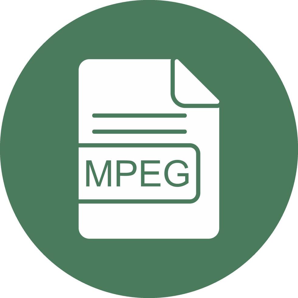 MPEG archivo formato glifo multi circulo icono vector