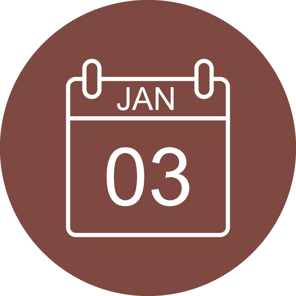January Line Multi Circle Icon vector