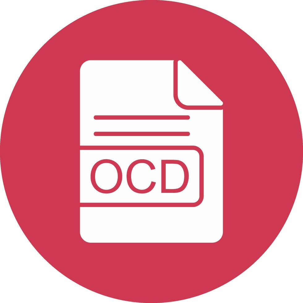 OCD File Format Glyph Multi Circle Icon vector
