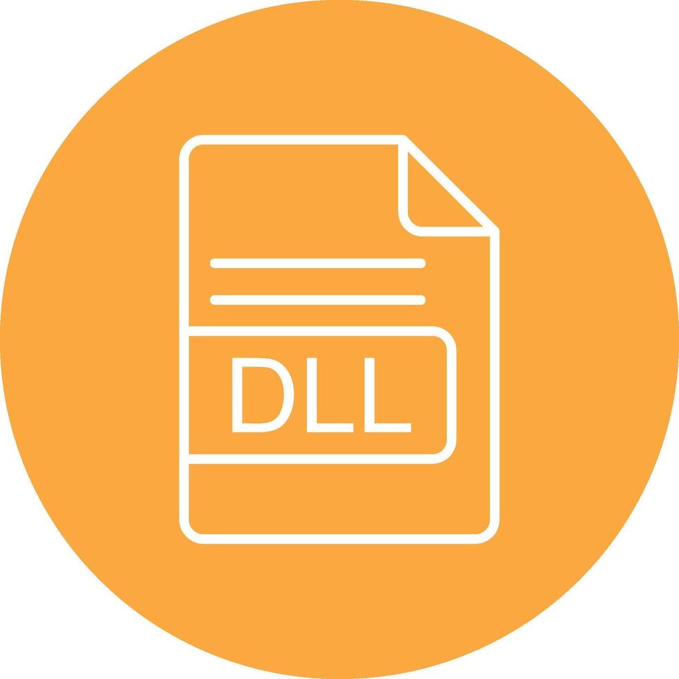 DLL File Format Line Multi Circle Icon vector