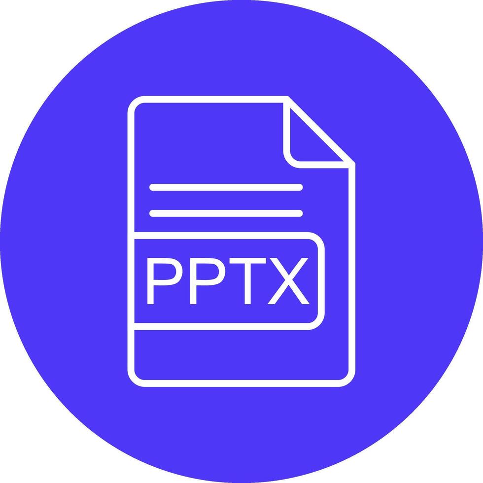 PPTX File Format Line Multi Circle Icon vector