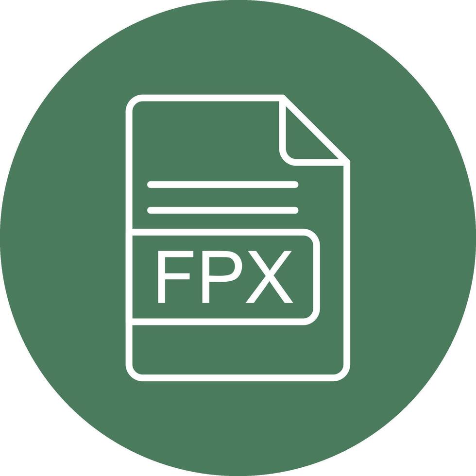 FPX File Format Line Multi Circle Icon vector