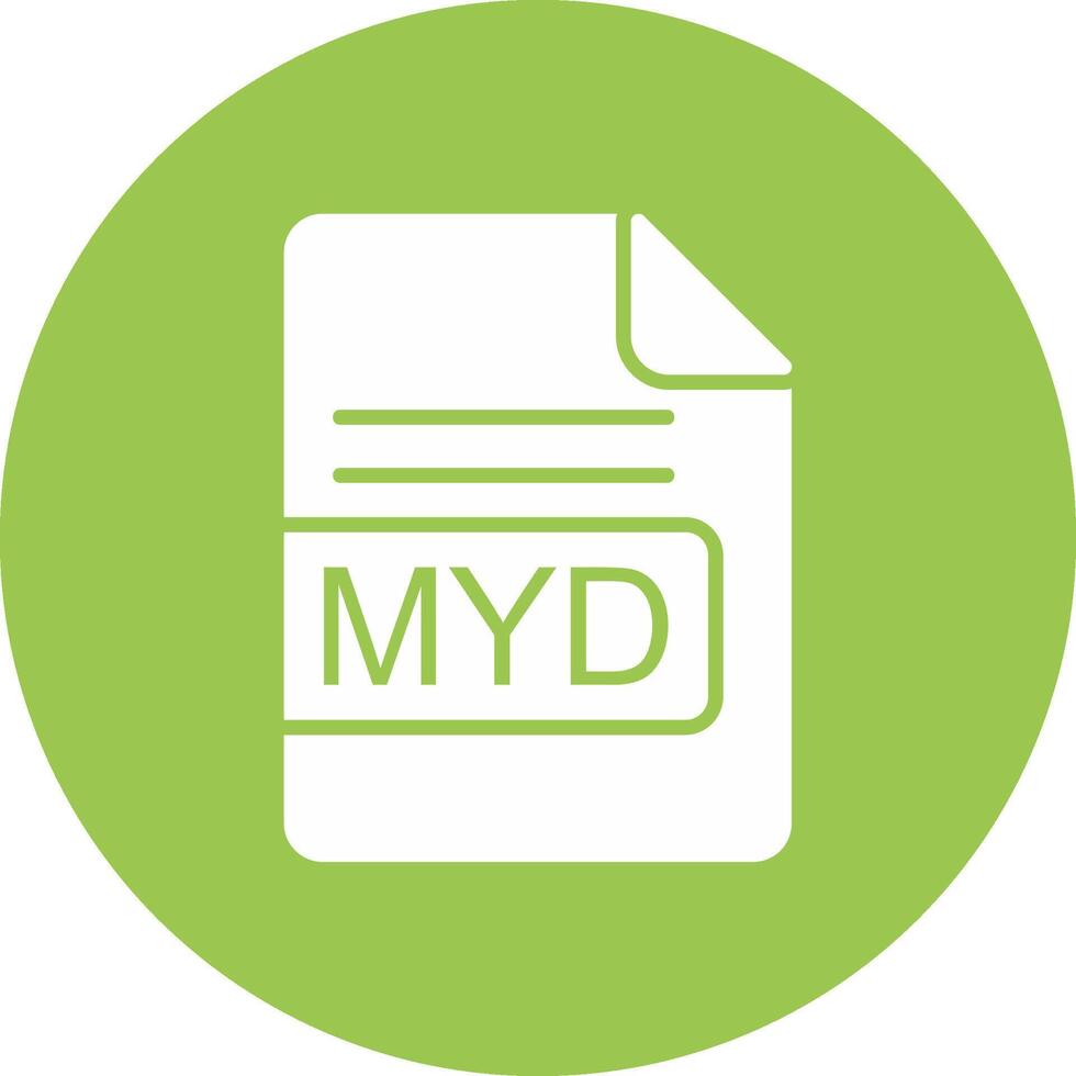 MYD File Format Glyph Multi Circle Icon vector