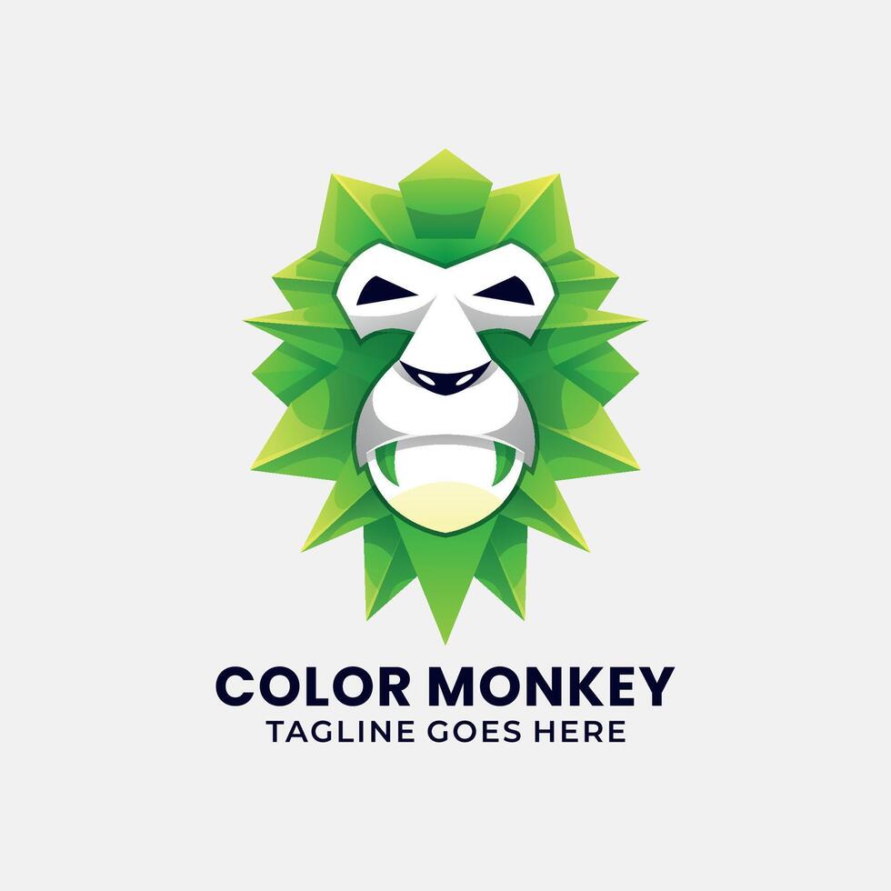 colorful Monkey logo illustration template vector