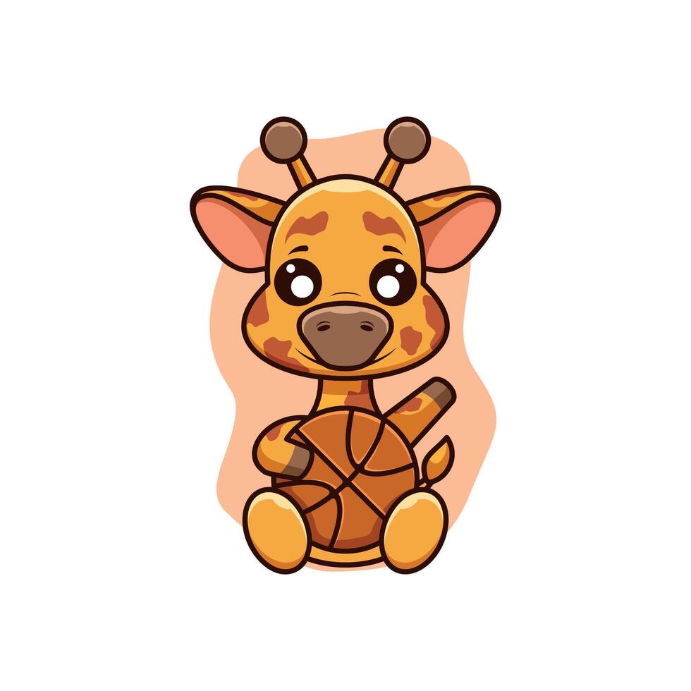 giraffe mascot character logo design illustration vector