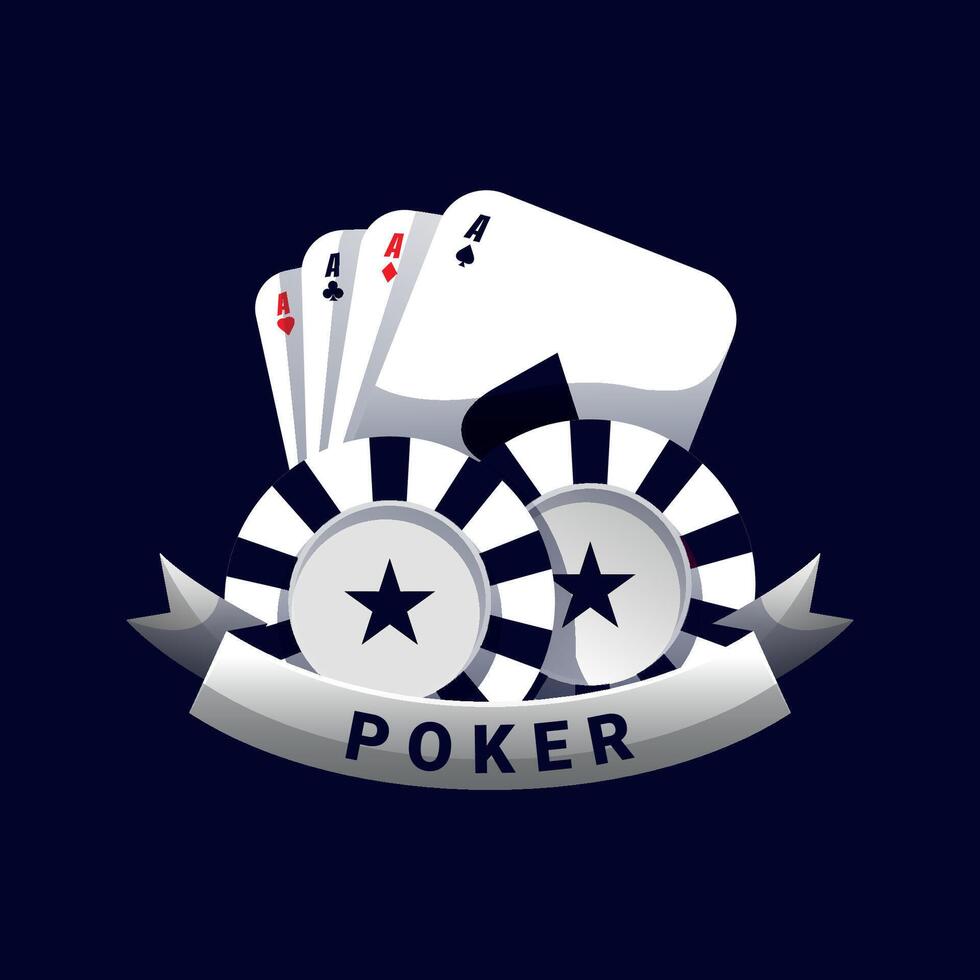 colorful Poker logo illustration template vector