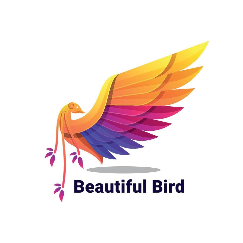 colorful animal Beautifull logo illustration template vector