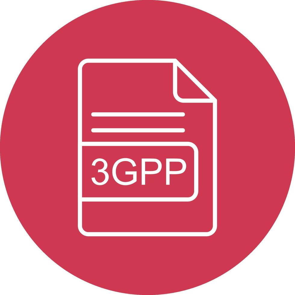 3GPP File Format Line Multi Circle Icon vector