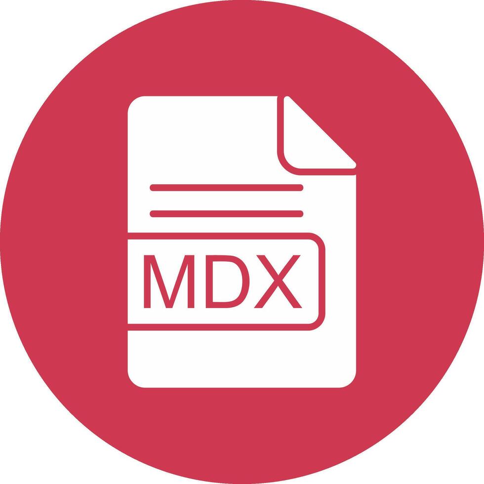 mdx archivo formato glifo multi circulo icono vector