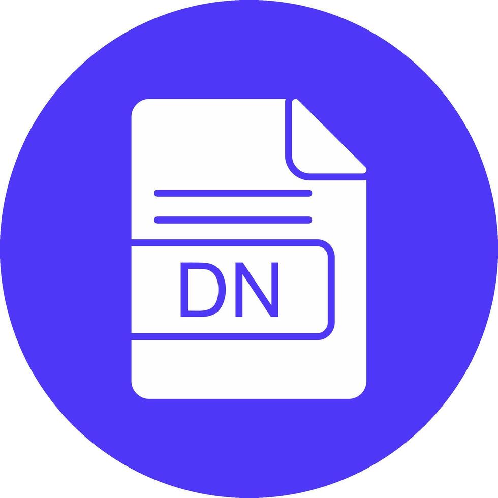 dn archivo formato glifo multi circulo icono vector