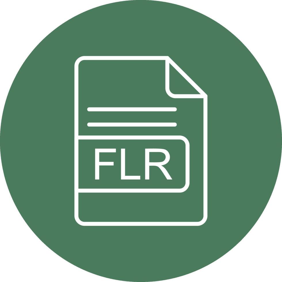 flr archivo formato línea multi circulo icono vector