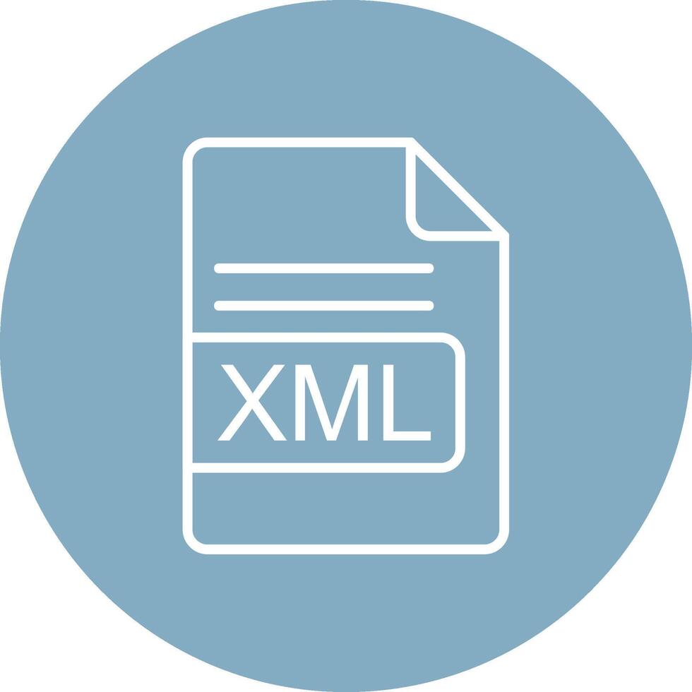 xml archivo formato línea multi circulo icono vector