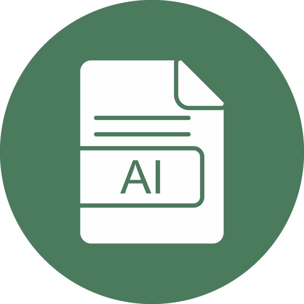 AI File Format Glyph Multi Circle Icon vector