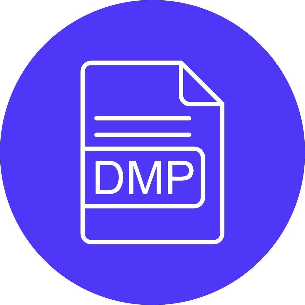DMP File Format Line Multi Circle Icon vector