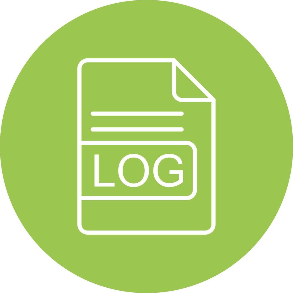 LOG File Format Line Multi Circle Icon vector