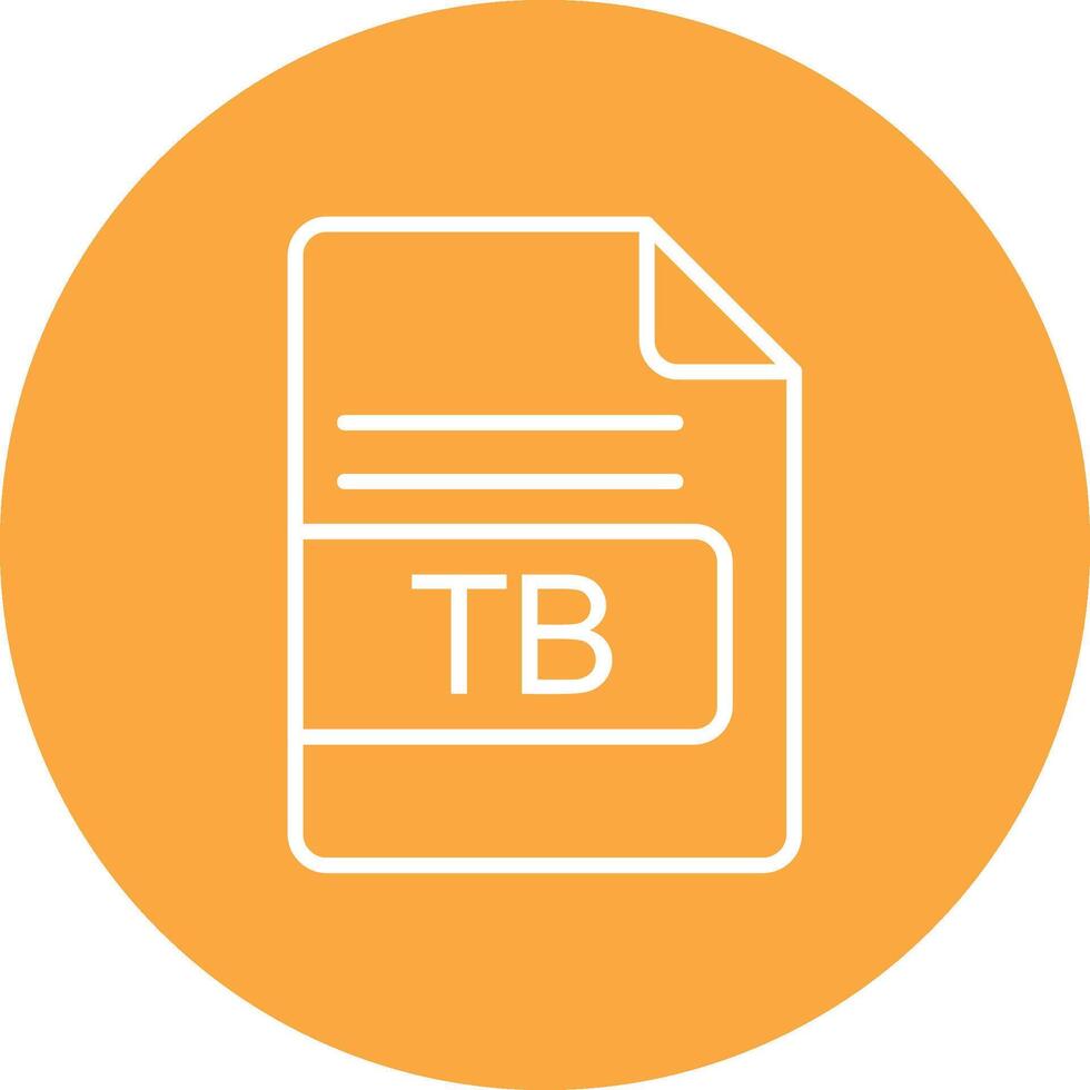 TB File Format Line Multi Circle Icon vector