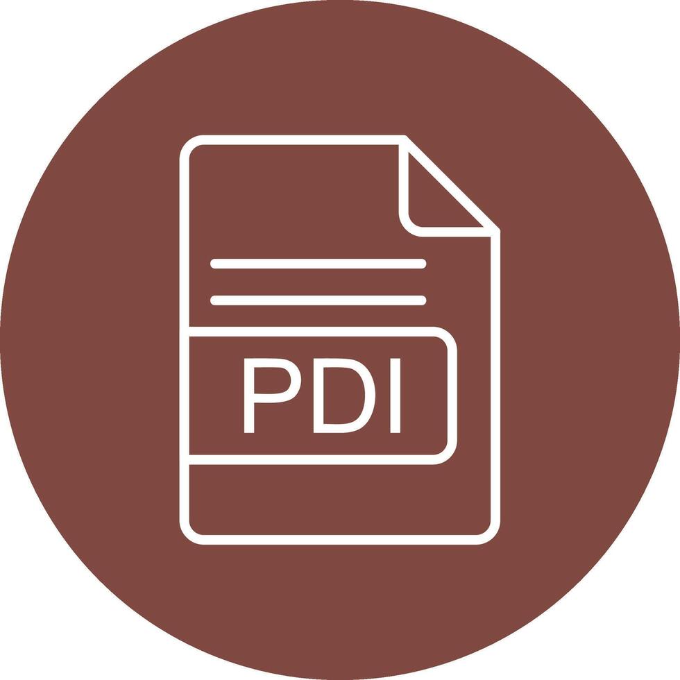 pdi archivo formato línea multi circulo icono vector