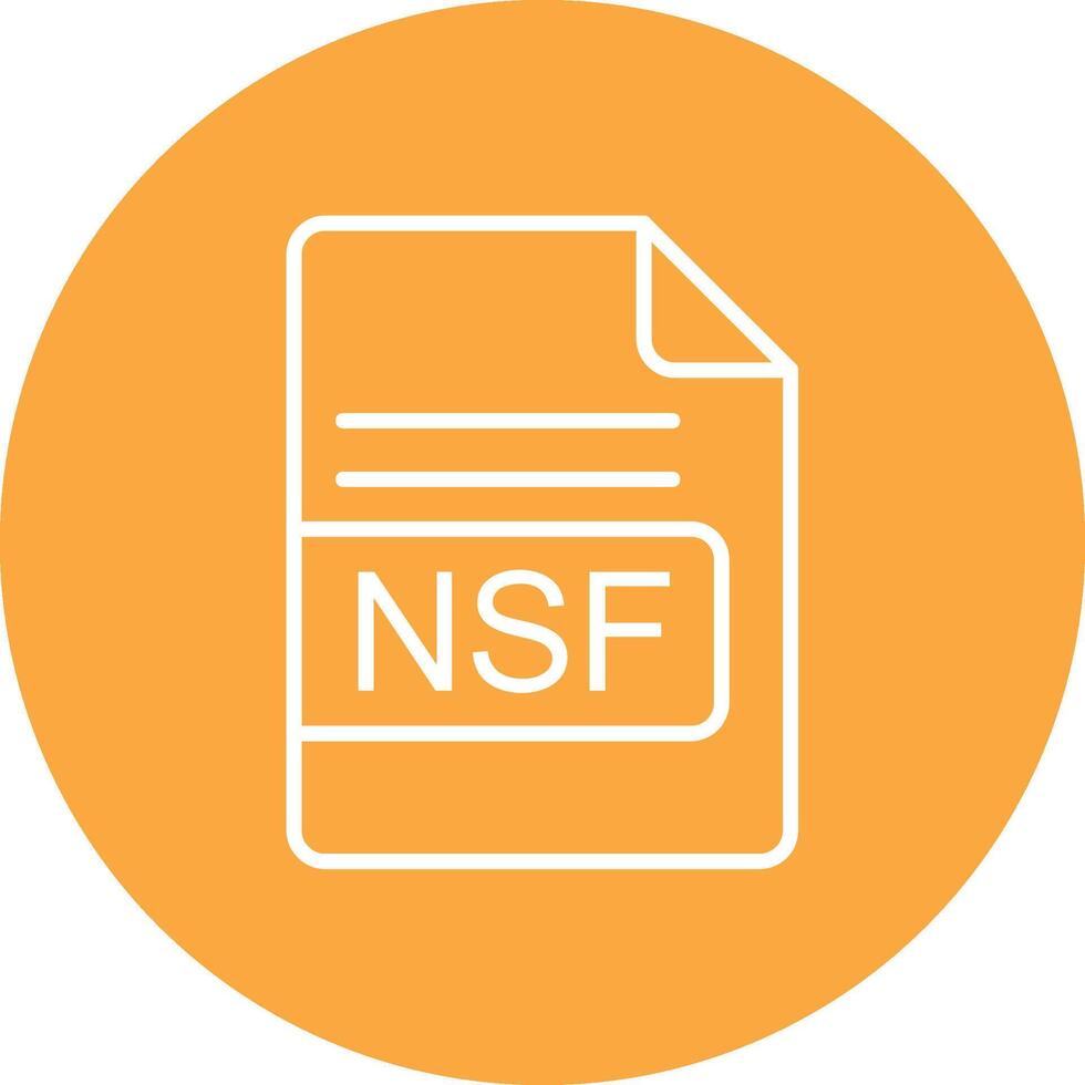 nsf archivo formato línea multi circulo icono vector