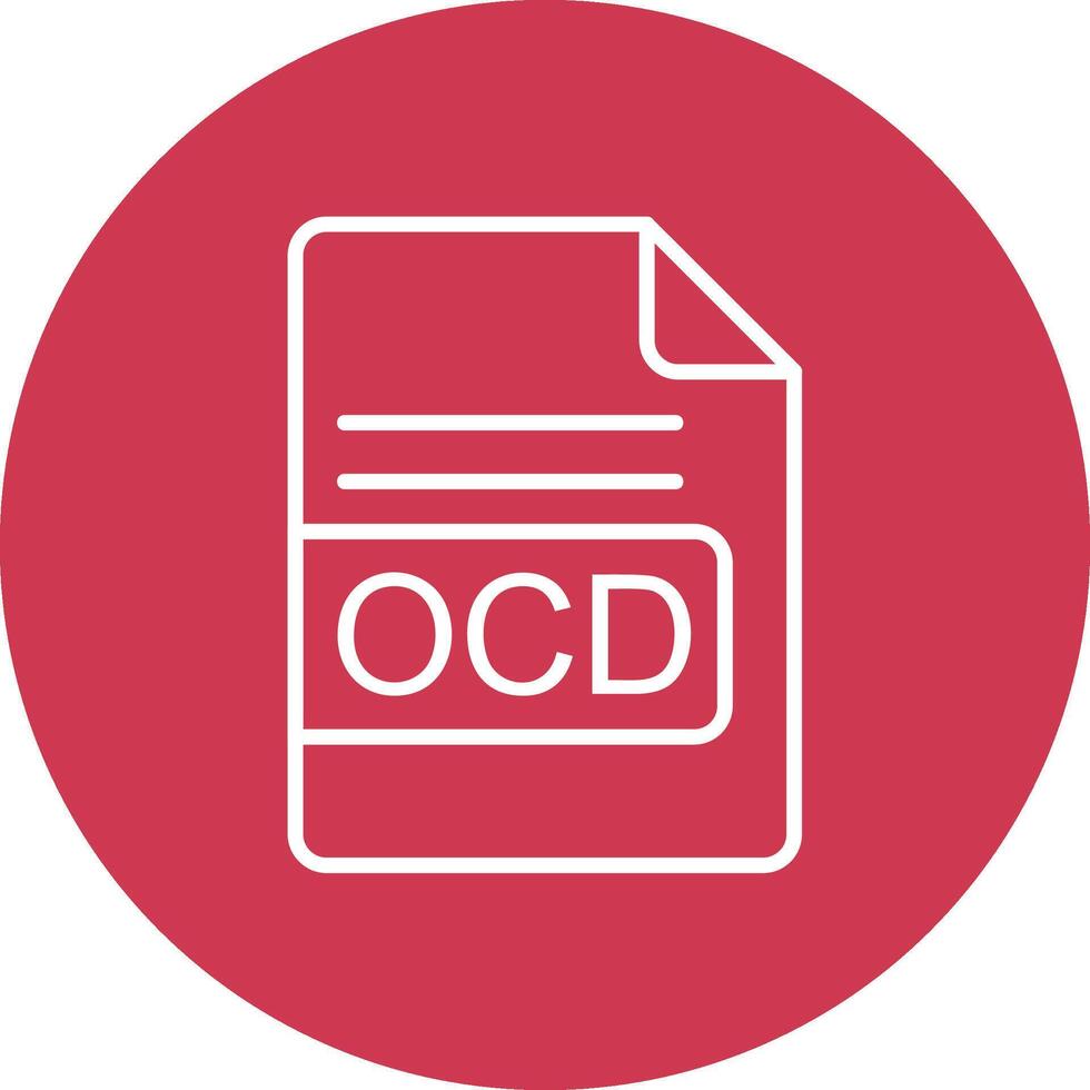 OCD File Format Line Multi Circle Icon vector