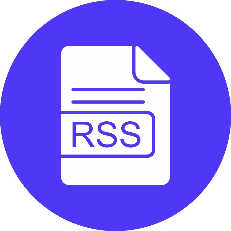 RSS File Format Glyph Multi Circle Icon vector