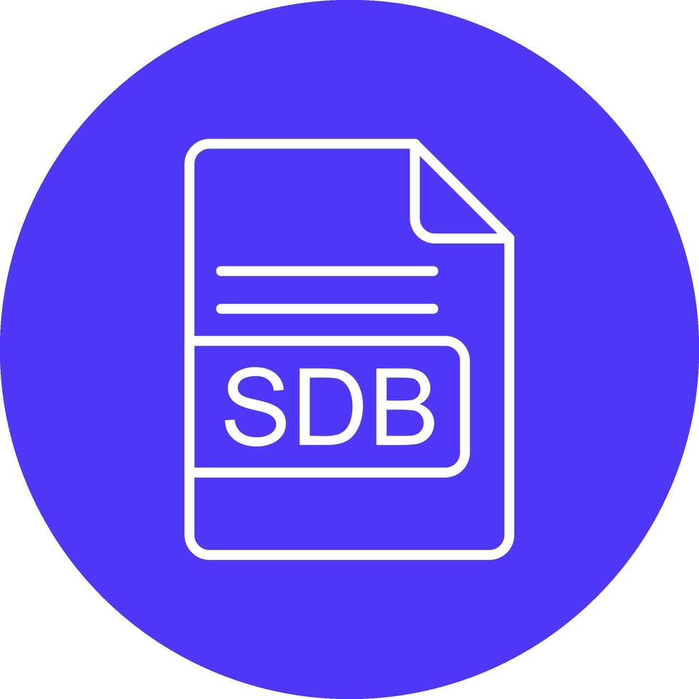 sdb archivo formato línea multi circulo icono vector