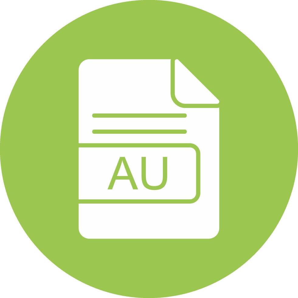 AU File Format Glyph Multi Circle Icon vector