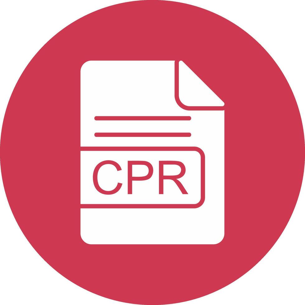 CPR File Format Glyph Multi Circle Icon vector