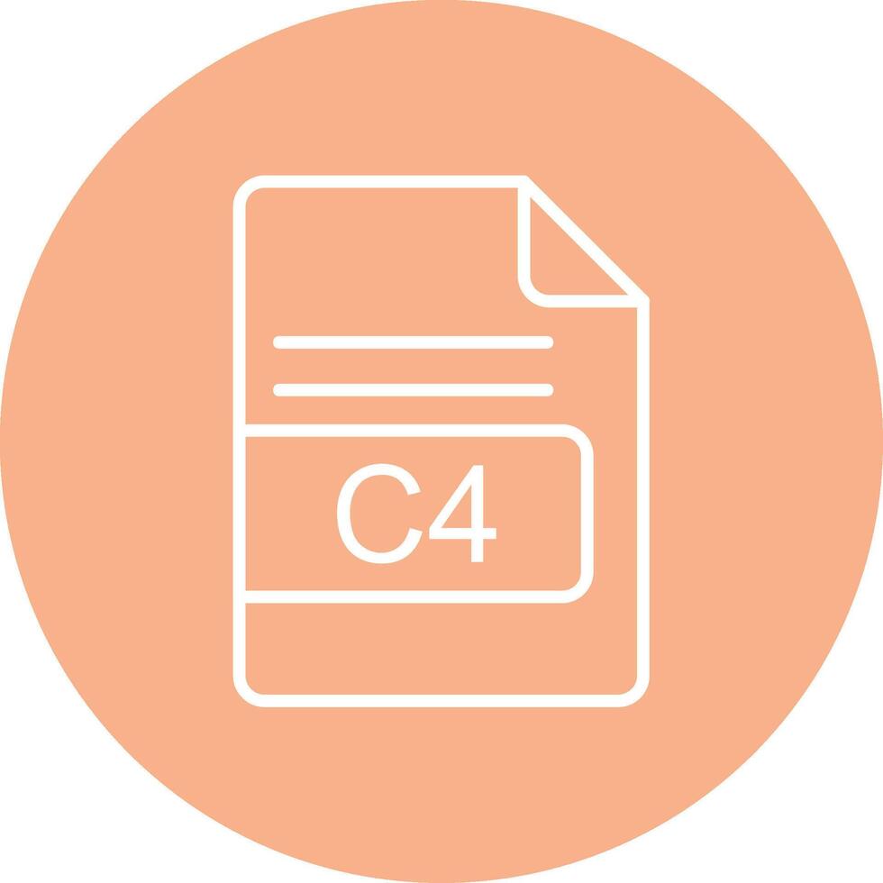 c4 archivo formato línea multi circulo icono vector