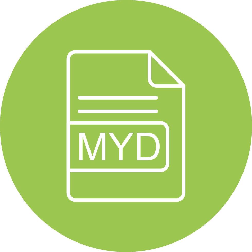 MYD File Format Line Multi Circle Icon vector