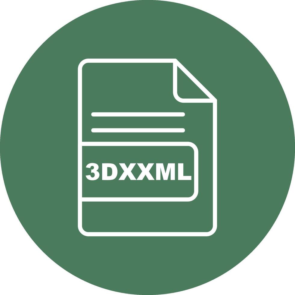3DXXML File Format Line Multi Circle Icon vector