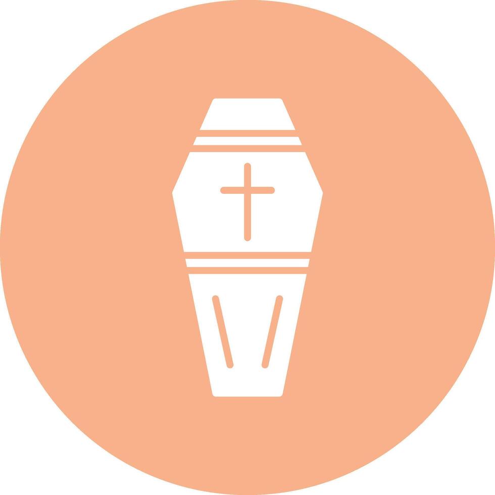 Coffin Glyph Multi Circle Icon vector