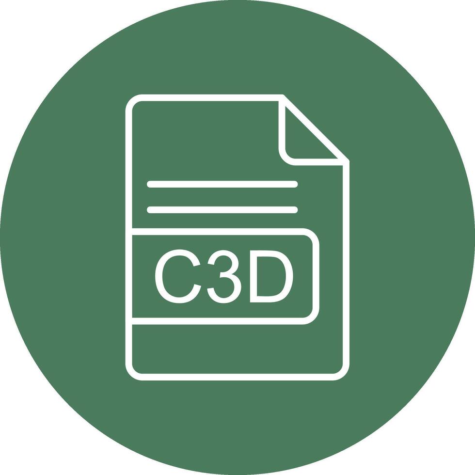 C3D File Format Line Multi Circle Icon vector