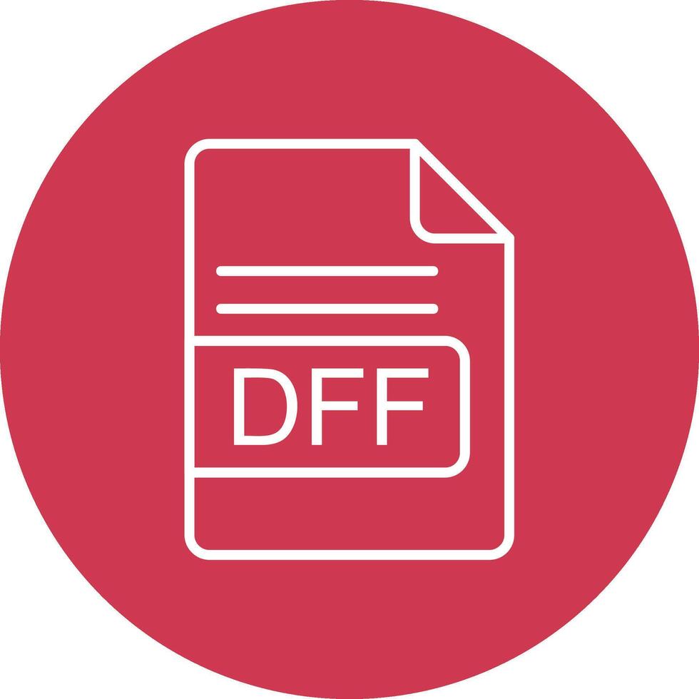 DFF File Format Line Multi Circle Icon vector