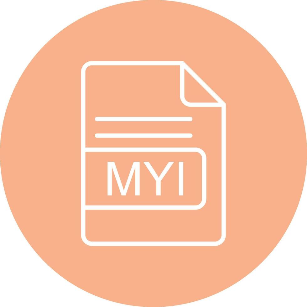 MYI File Format Line Multi Circle Icon vector