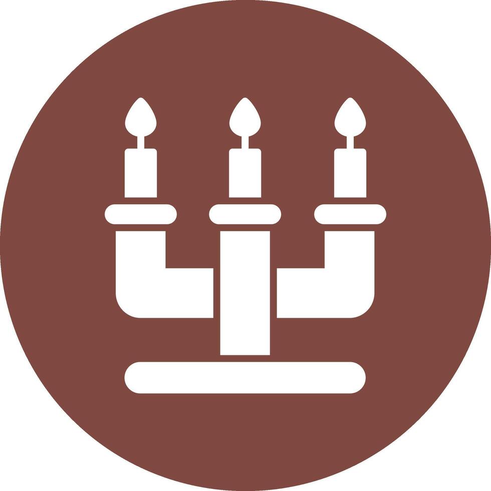Candelabra Glyph Multi Circle Icon vector