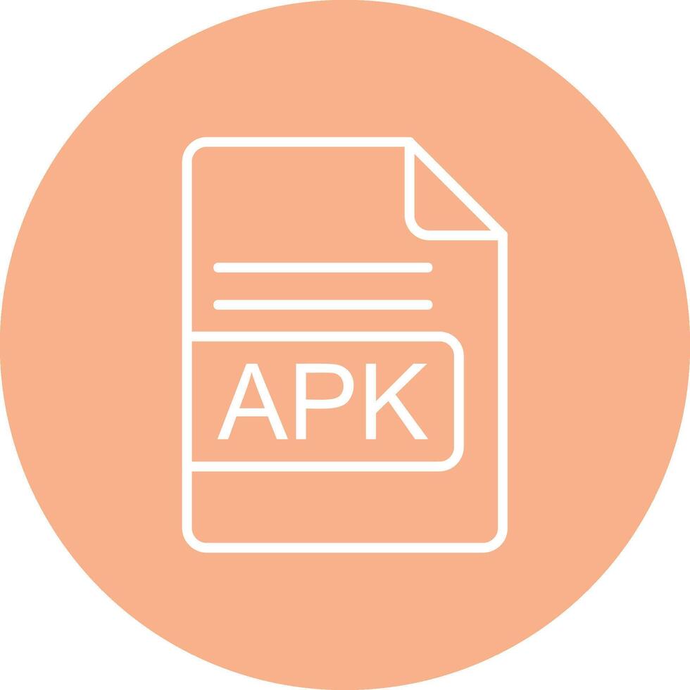 apk archivo formato línea multi circulo icono vector