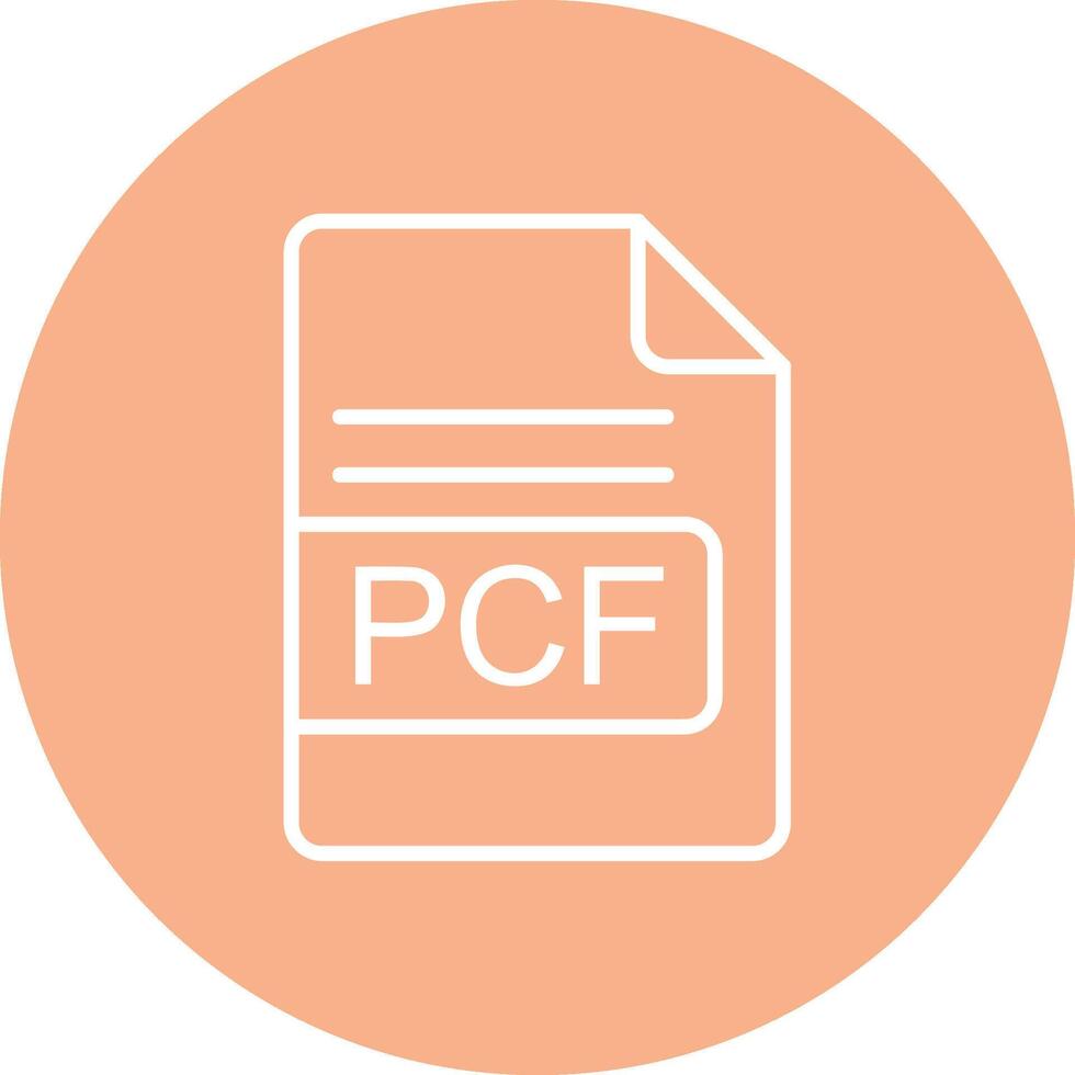 pcf archivo formato línea multi circulo icono vector