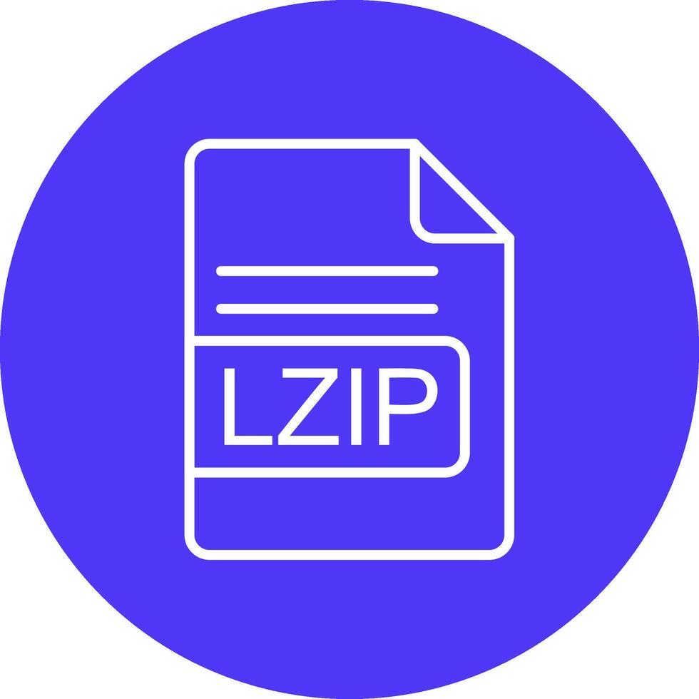 lzip archivo formato línea multi circulo icono vector