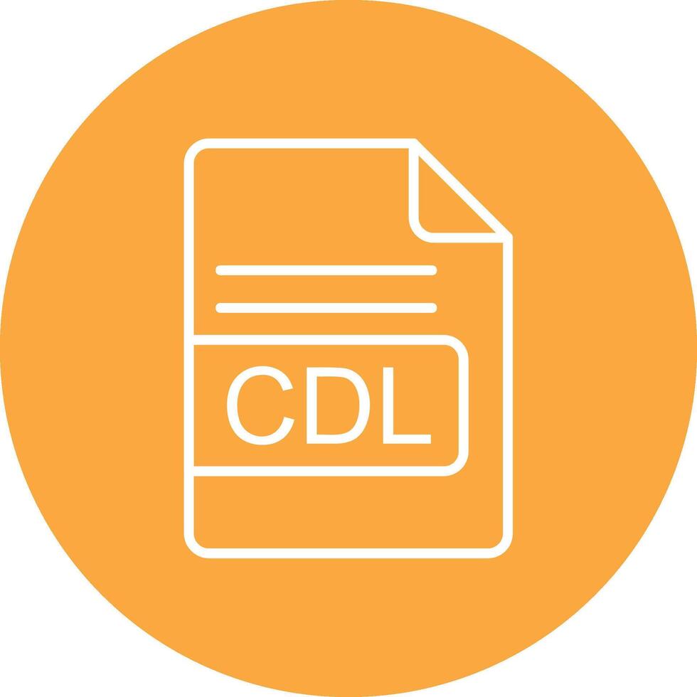 CDL archivo formato línea multi circulo icono vector