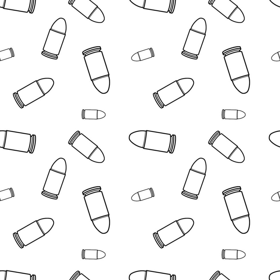 Line art bullets pattern. Black and white seamless background. vector