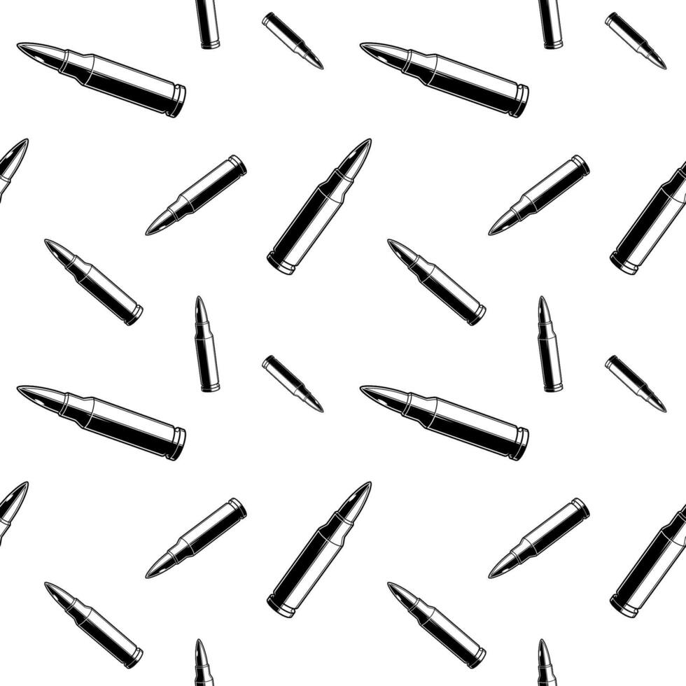 Black and white bullets pattern. Seamless background texture. vector
