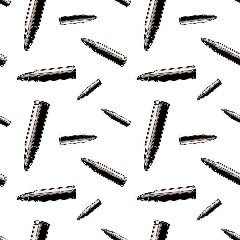 Metallic chrome bullets pattern. Repeated seamless background texture. vector