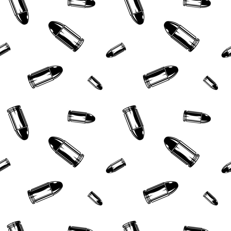 Black and white bullets pattern. Seamless background texture. vector
