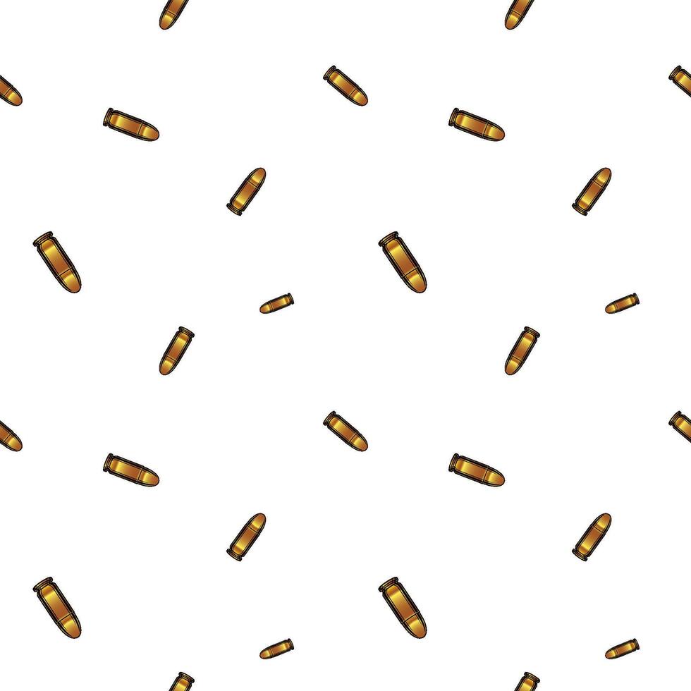 Repeated bullets, gold ammunition seamless pattern background. vector