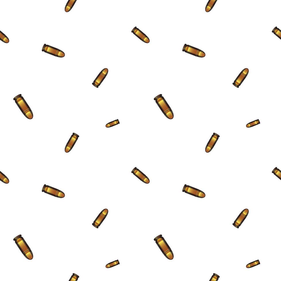 Repeated bullets, gold ammunition seamless pattern background. vector