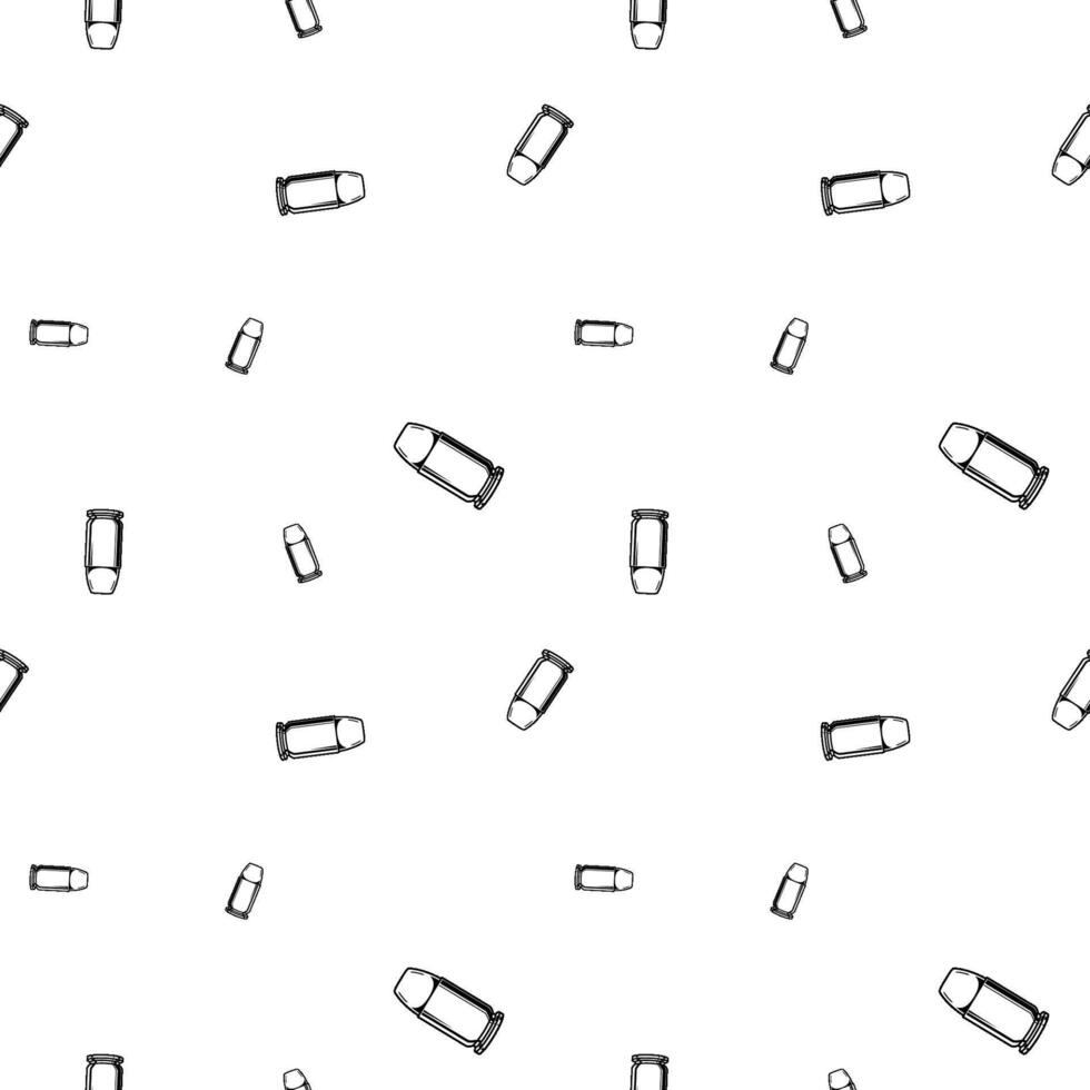 Repeated bullets ammo. Black and white seamless pattern background. vector