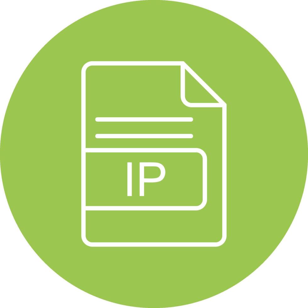 IP File Format Line Multi Circle Icon vector