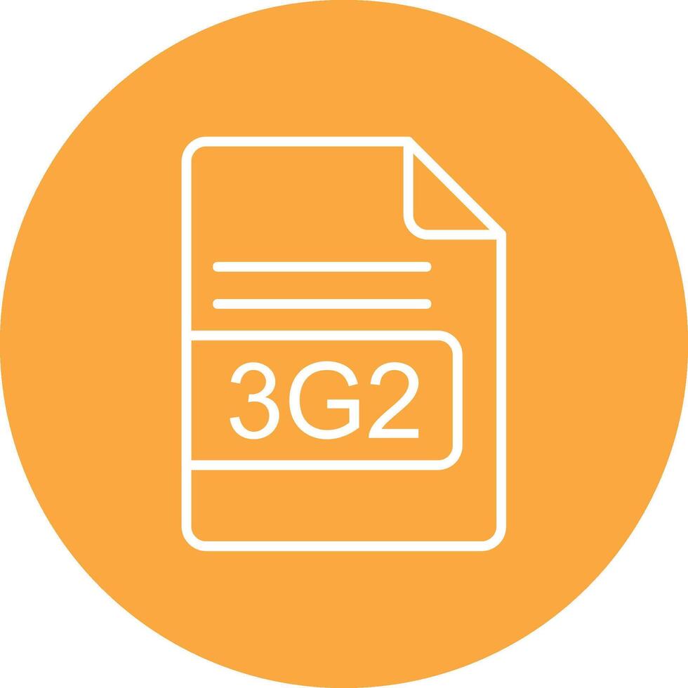 3g2 archivo formato línea multi circulo icono vector